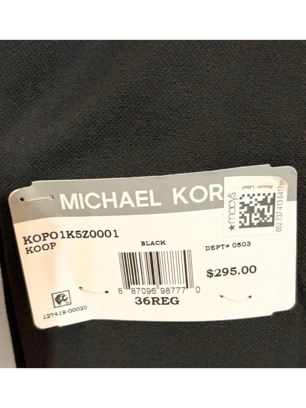 NWT Michael Kors Men’s Black Modern Fit Sport Coat Blazer 36R Stretch $295 MSRP